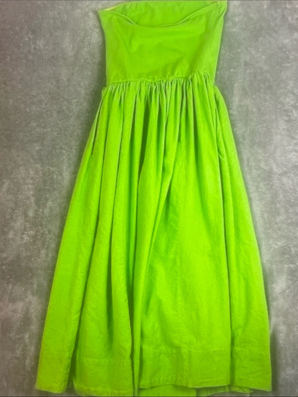 Free People Strapless Neon Green Midi Dress - Picture 4 of 6
